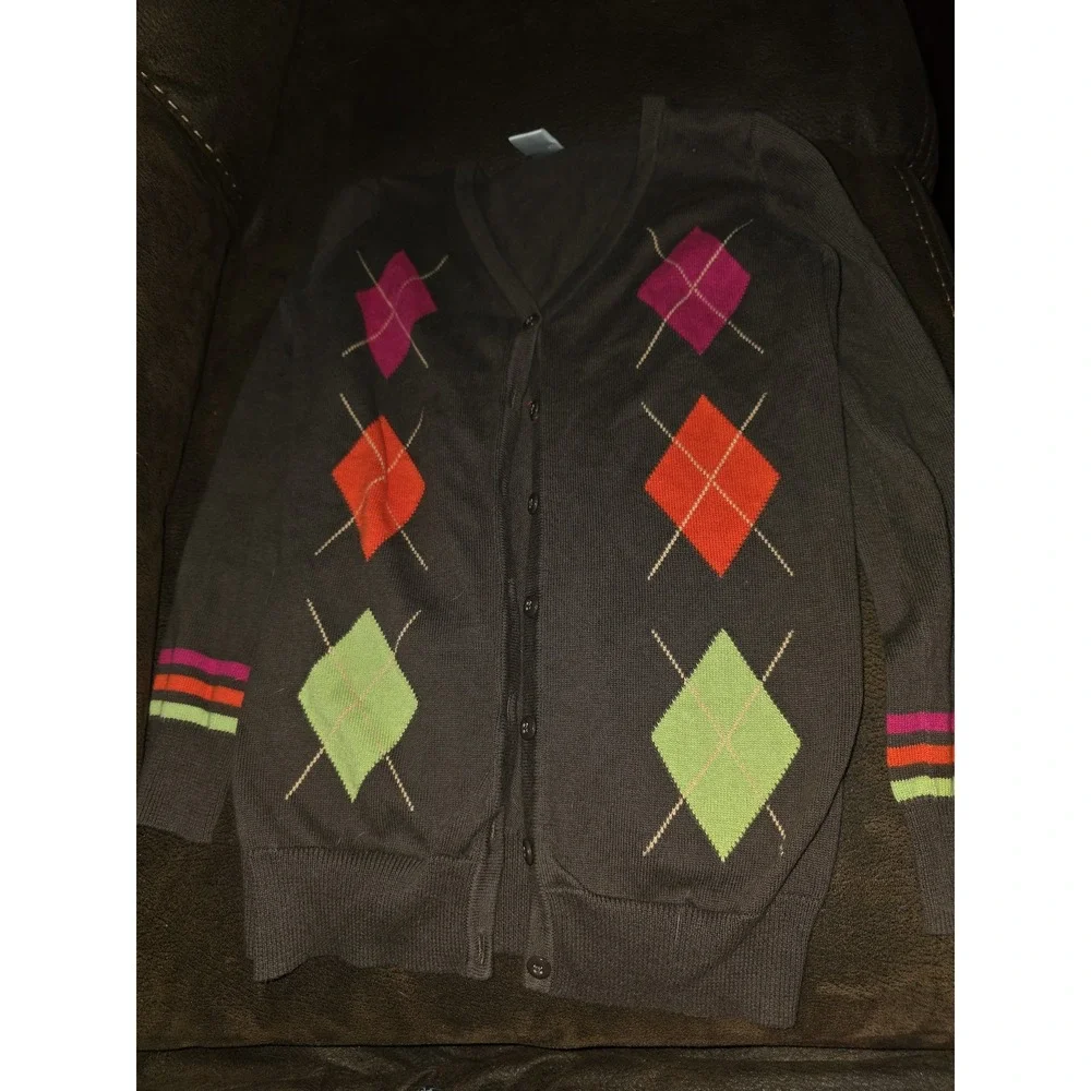 Gymboree fall homecoming argyle sweater size medium 7 8
